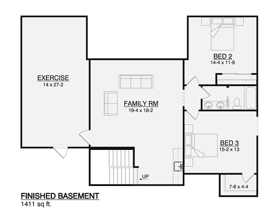 The Novarra optional basement floor plan